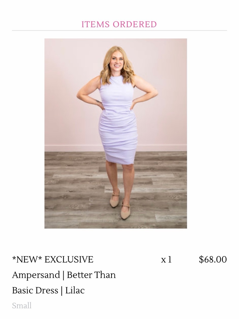 AMPERSAND AVE Lilac Sleeveless Ruched Midi Dress